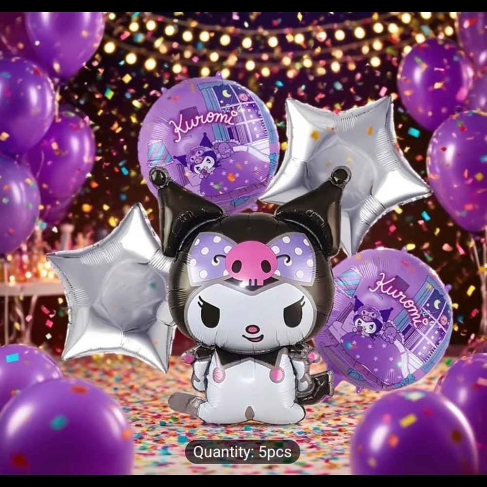 Themed Party Balloon Set - Purple and Silver